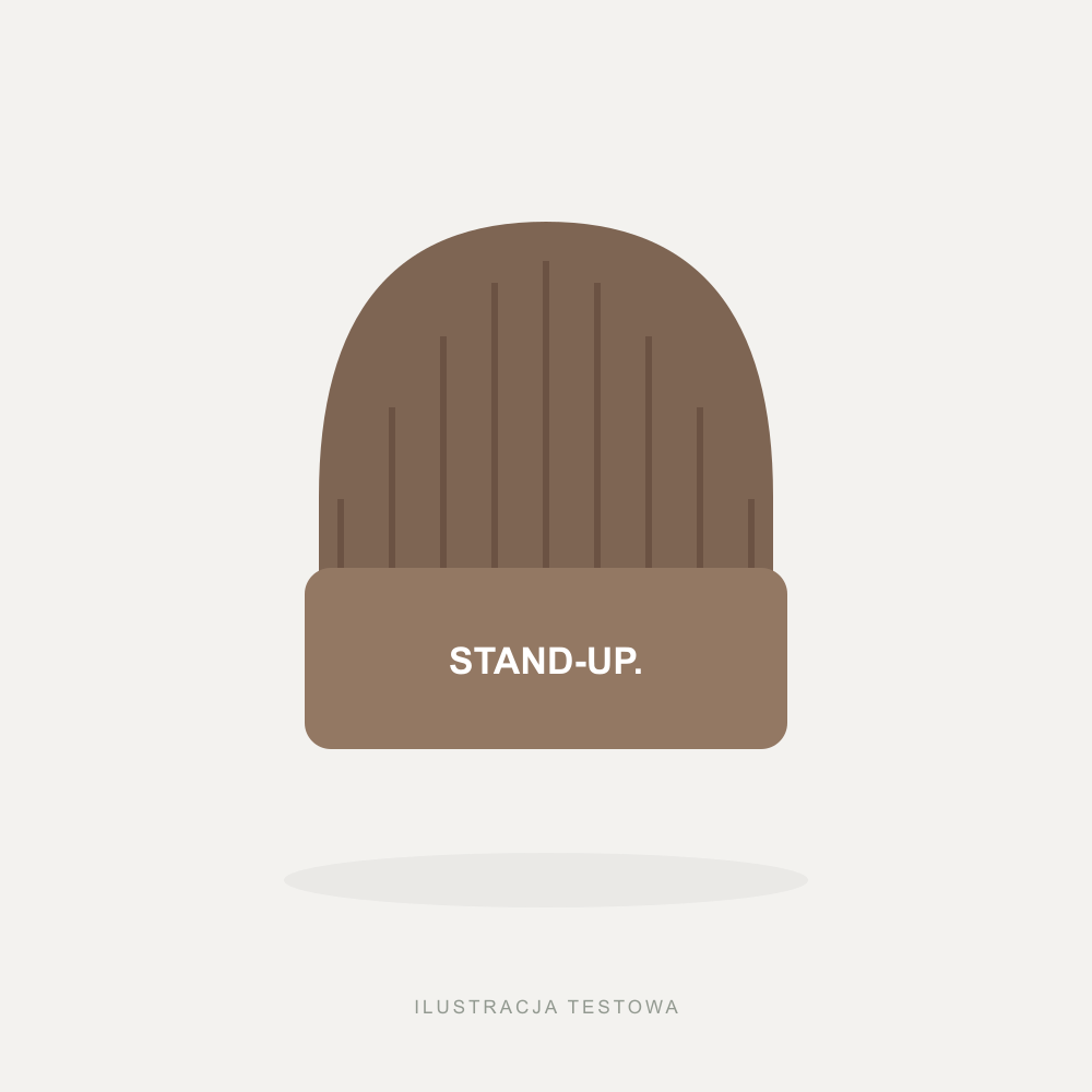 Czapki beanie standup.pl. Ilustracja poglądowa do testu sklepu.